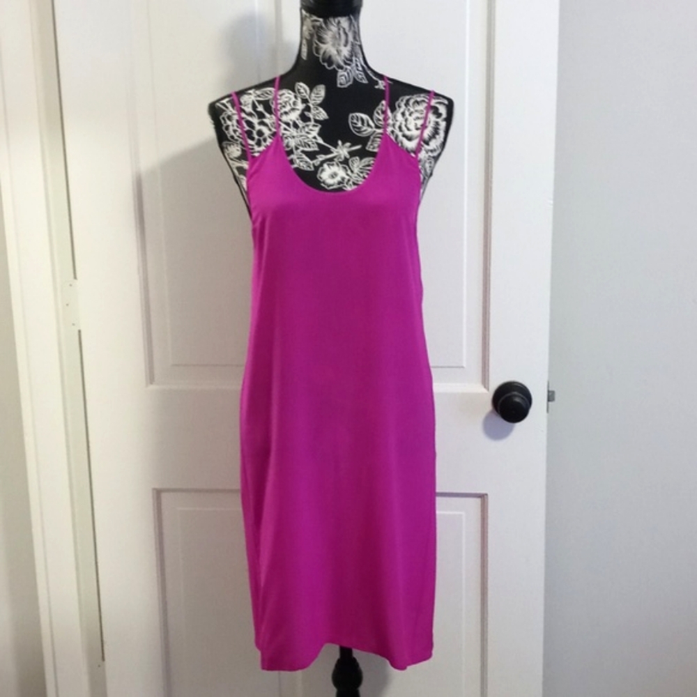 💘Eileen Fisher💘 - Fuchsia Silk Slip Dress